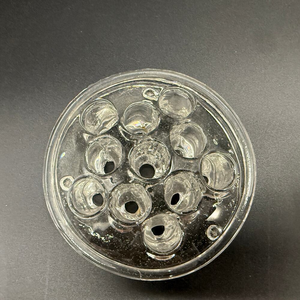vintage 3" clear glass Flower Frog with 11 stem holes for floral arrangements